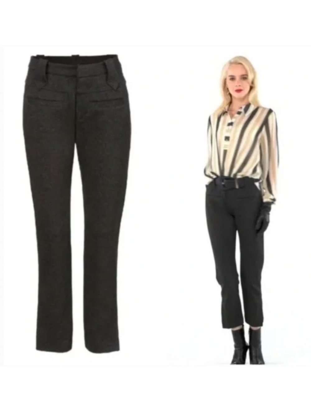 Cabi 4317 Barrister Trouser Pants Charcoal Gray Ponte Knit Career Size 4